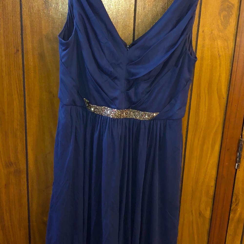 David’s bridal navy blue bridesmaids dress size 14